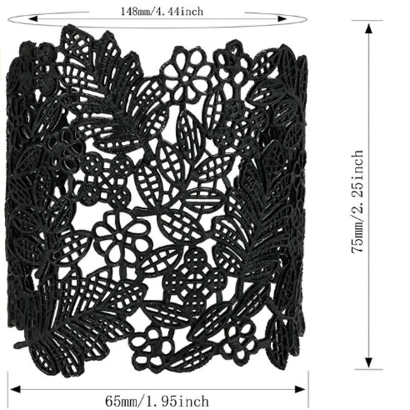 Delicate Leaf Flower Hollow Bangle - Picture 2 of 6